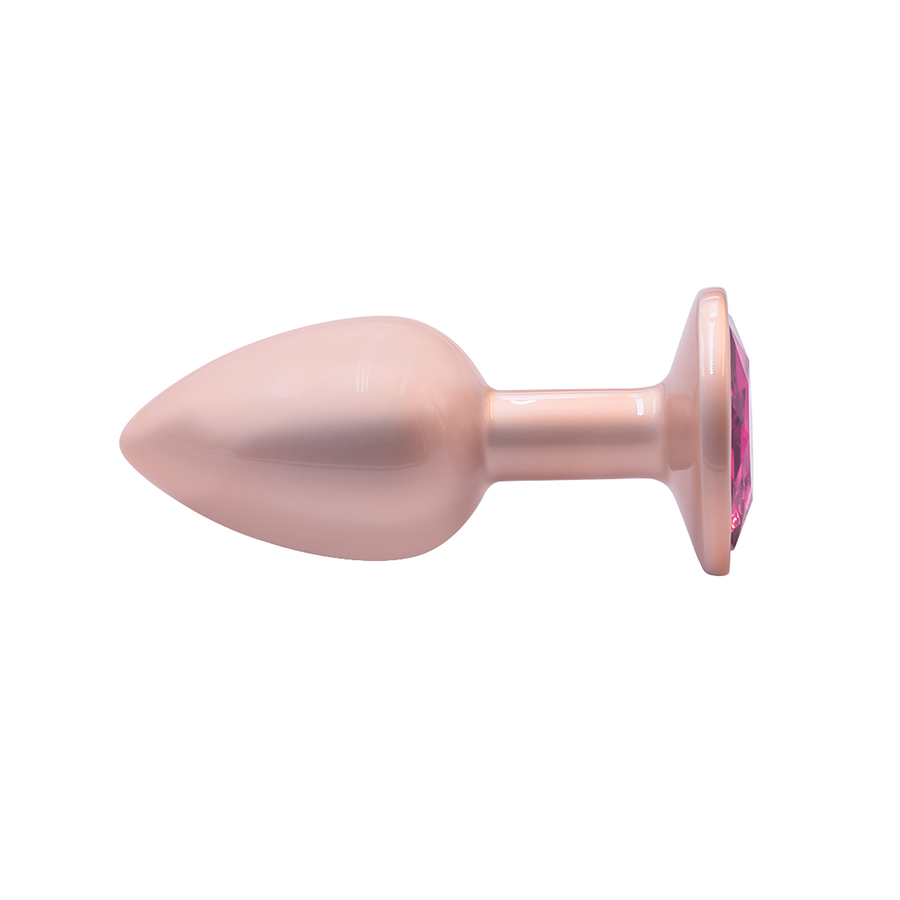 Jewelry Skin Anal Plug Gold Metal/Rose Talla S