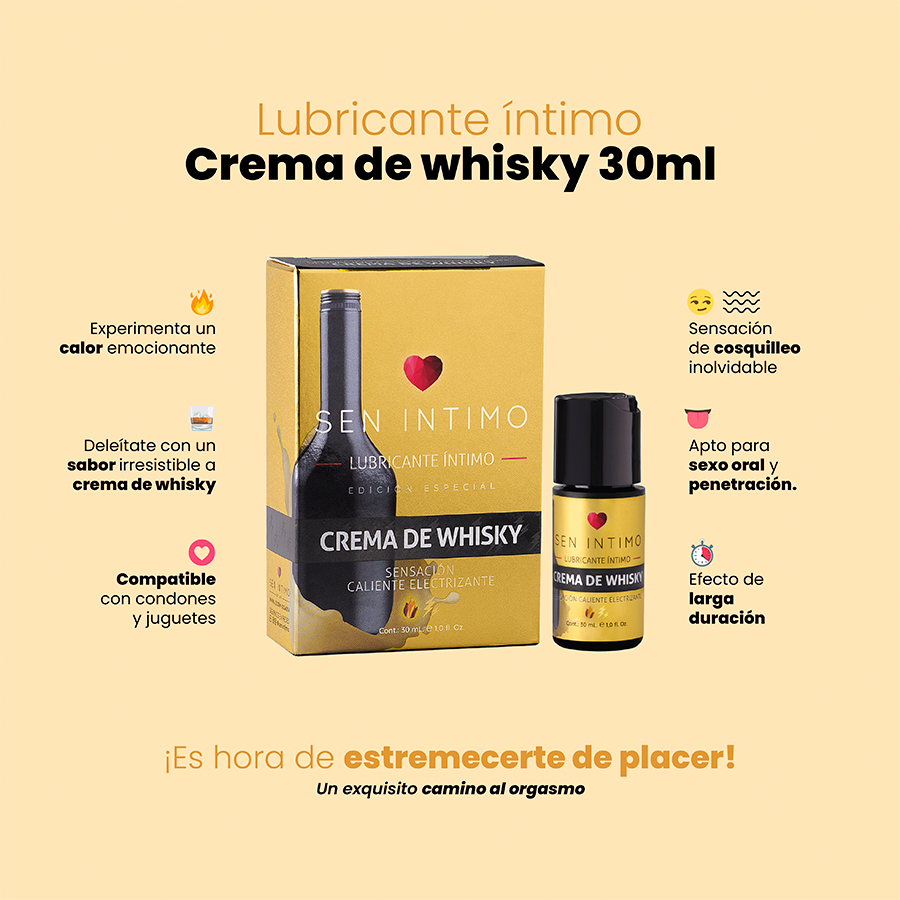 Lubricante Íntimo Crema de Whisky Sensación Caliente electrizante x 30 ml by Sen Íntimo