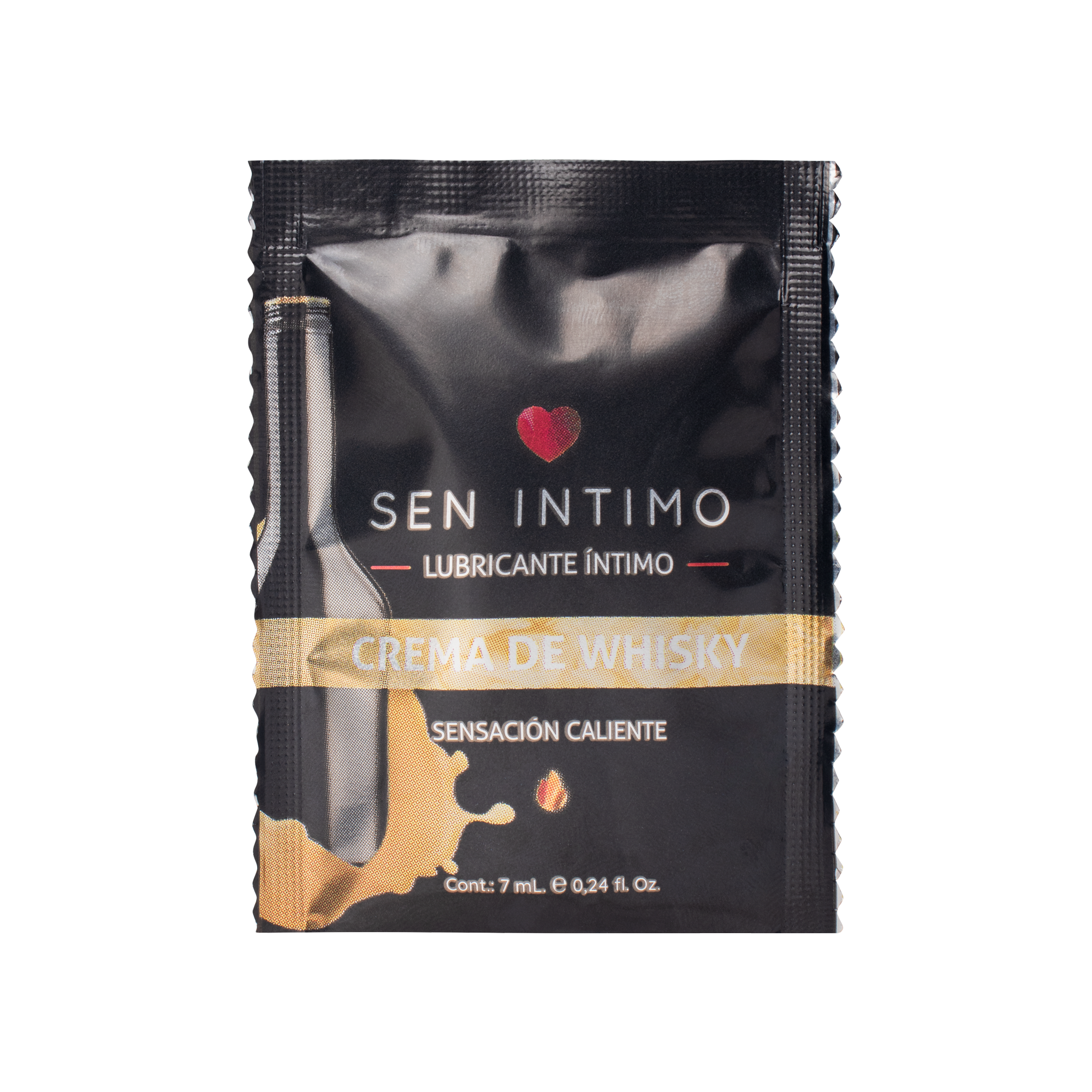 Lubricante Íntimo Crema De Whisky Sachet Sensación Caliente x 7 ml Sen Íntimo