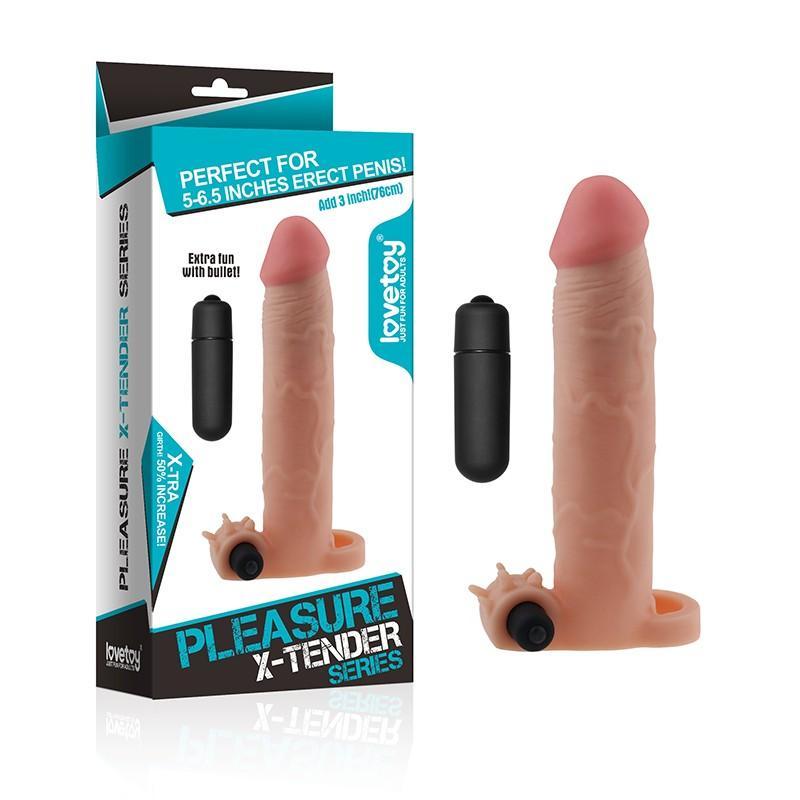 Pleasure X Tender Vib Penis 3'' Flesh