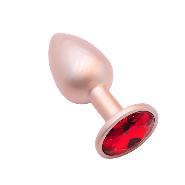 Jewelry Skin Anal Plug Gold Metal/Rose Talla S