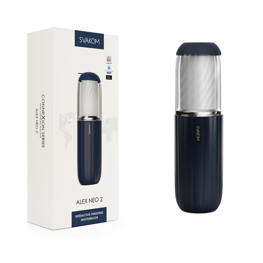 Masturbador Alex NEO 2 Azul Oscuro Controlado por APP Global by Svakom