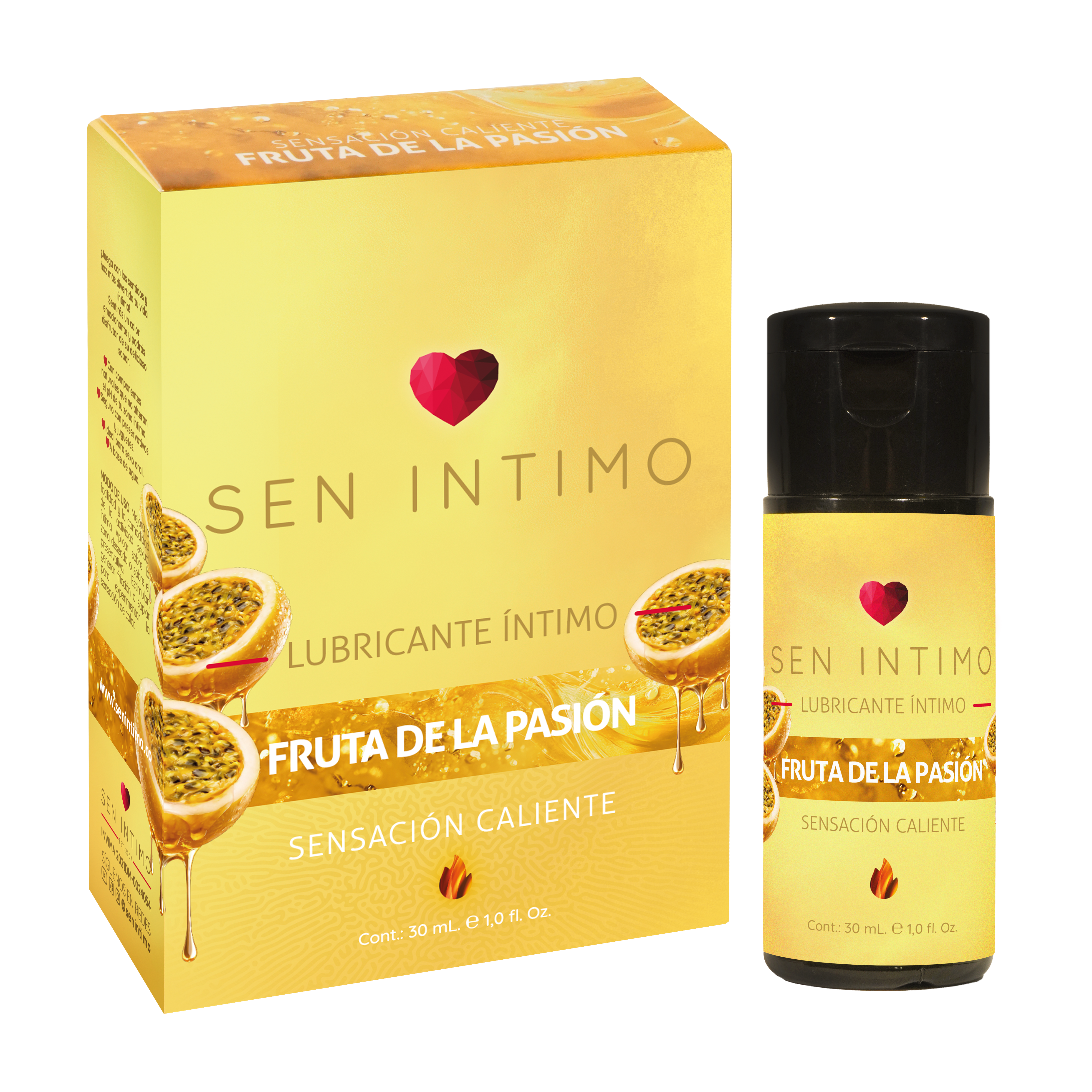 Lubricante Íntimo Caliente Passion Fruit X 30 mL Sen Intimo