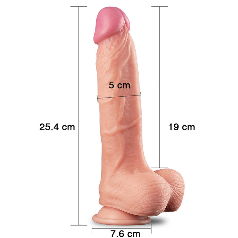 10"DUAL LAYER PLATINUM SILICONE COCK