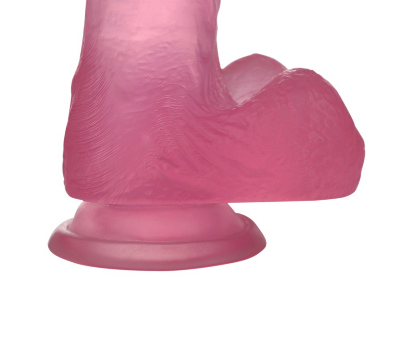 Dildo Small 6" Jelly Studs Crystal Pink