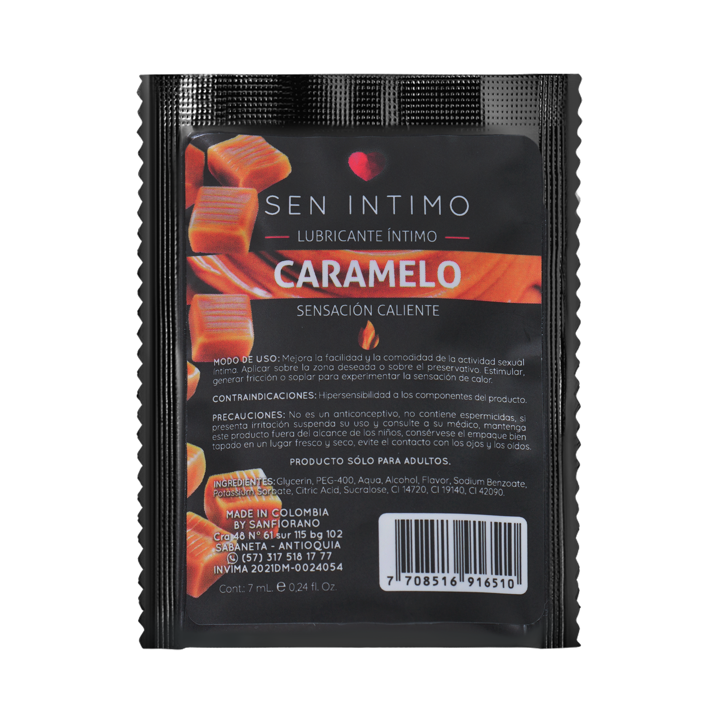 Lubricante Íntimo Caramelo Sensación Caliente x 7 ml by Sen íntimo