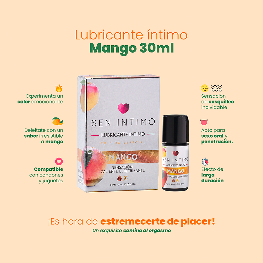 Lubricante íntimo Mango Sensación Caliente Electrizante X 30 ml by Sen Íntimo